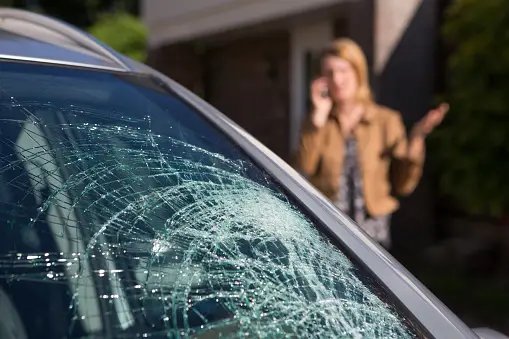 Effects of Rain on a Cracked Windshield